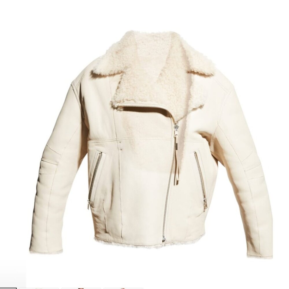 IRO Itada Shearling White Jacket